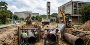 SUSTITUYEN TUBERÍA DE ACERO PARA GARANTIZAR AGUA AL HOSPITAL CLÍNICO DE CARACAS