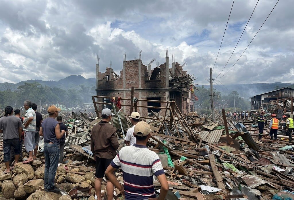 Explosión en depósito de materiales en Myanmar