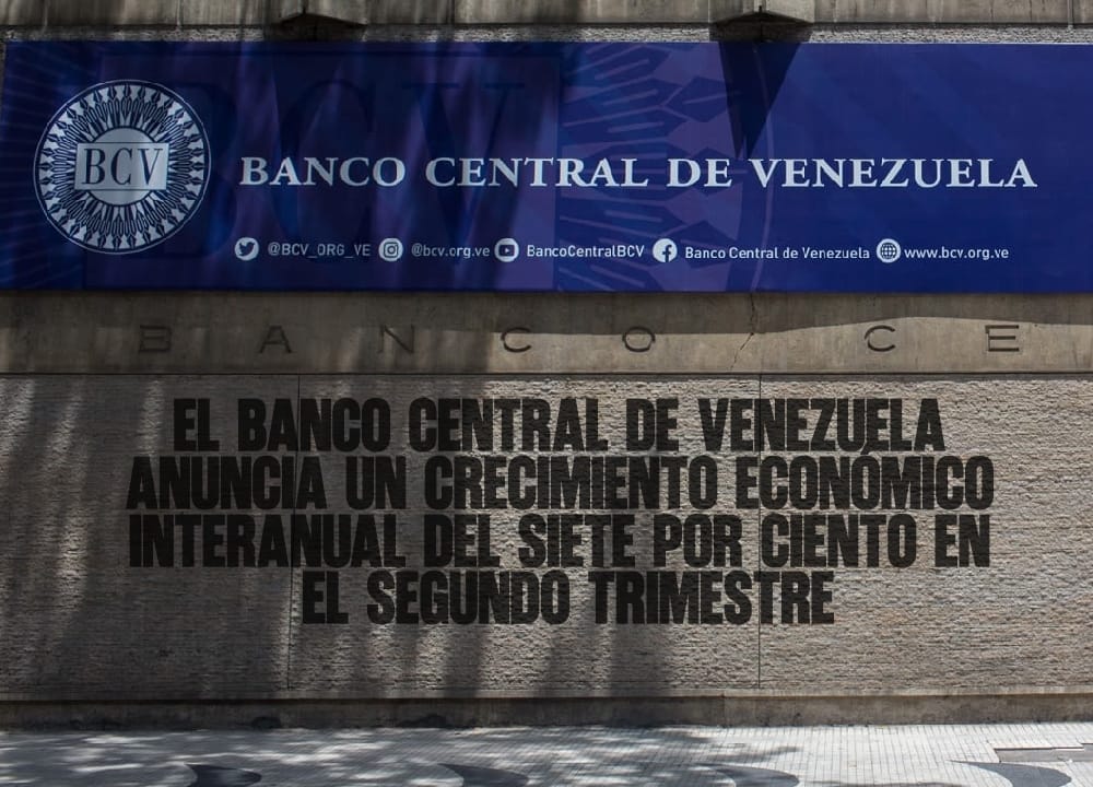 El Banco Central de Venezuela Anuncia un Crecimiento Económico Interanual del Siete Por Ciento en el Segundo Trimestre