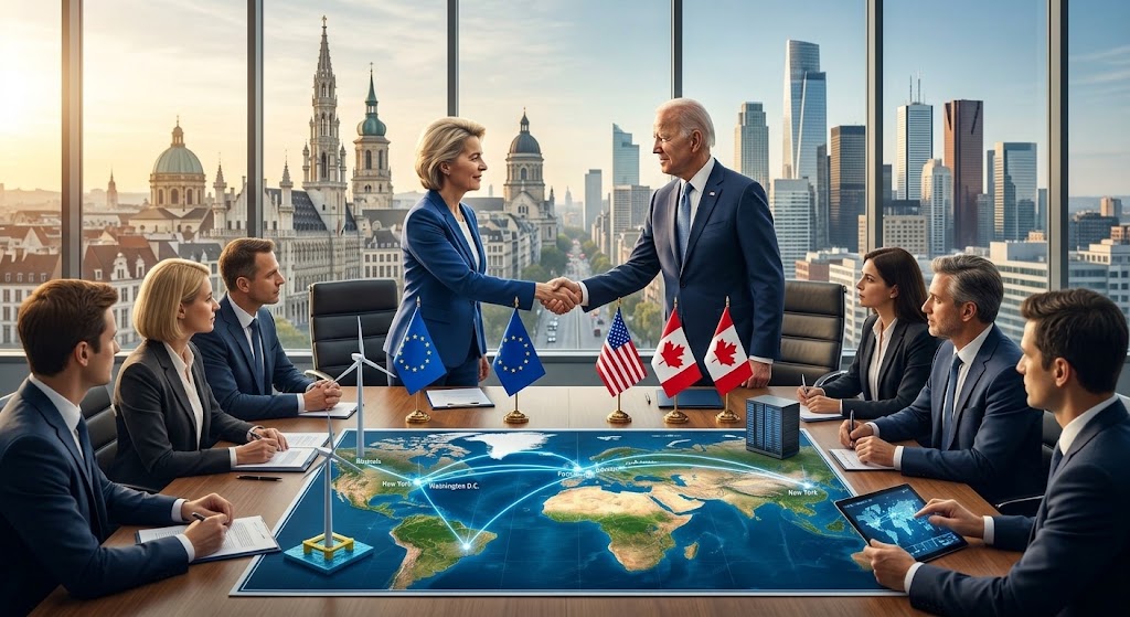 tablero de alianzas estratégicas entre la Unión Europea y Norteamérica