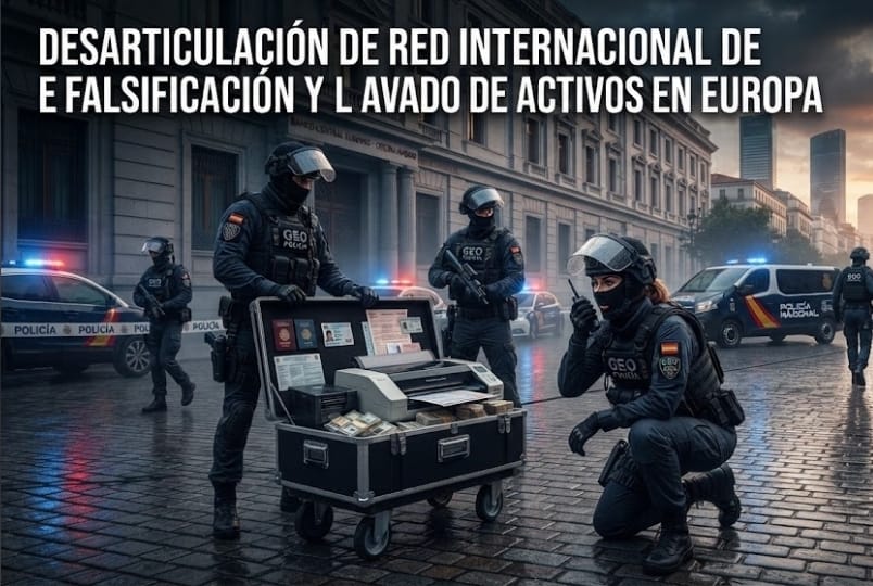 Desarticulación de Red Internacional de Falsificación y Lavado de Activos en Europa